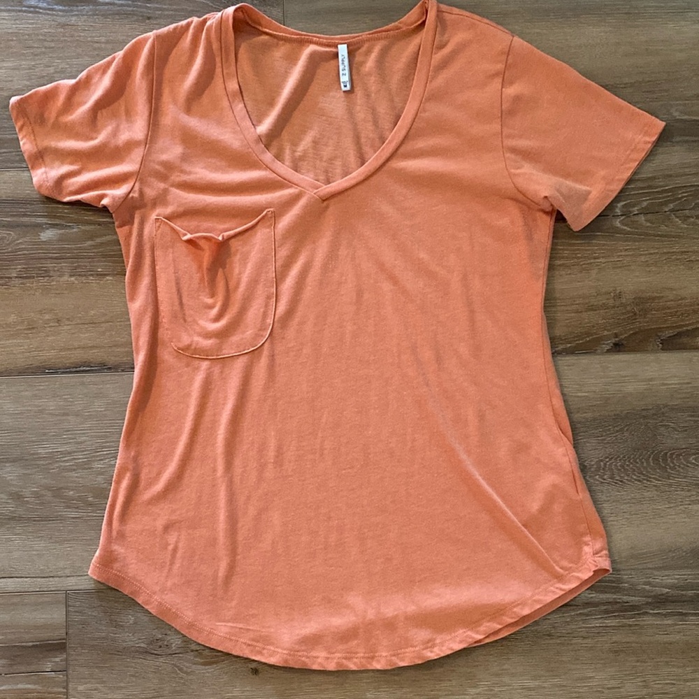 Z SUPPLY Pocket Tee orange medium short sleeve shirt